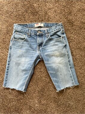 Levi's 507 slim boot Raw Hem Denim shorts